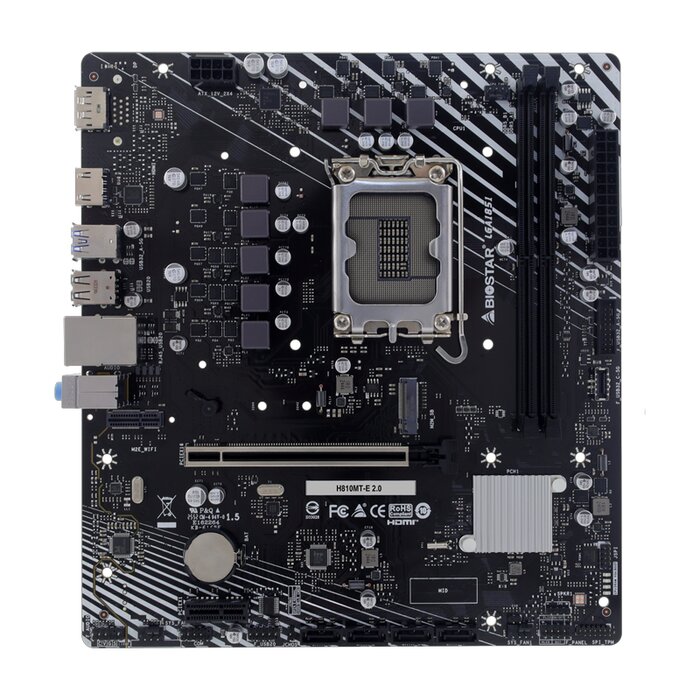 Biostar Mainboard, H810MT-E 2.0 Socket 1851 DDR5, uATX, GbE